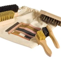 Redecker Travel Shoe Care Set Including 5 Brushes & Bag
