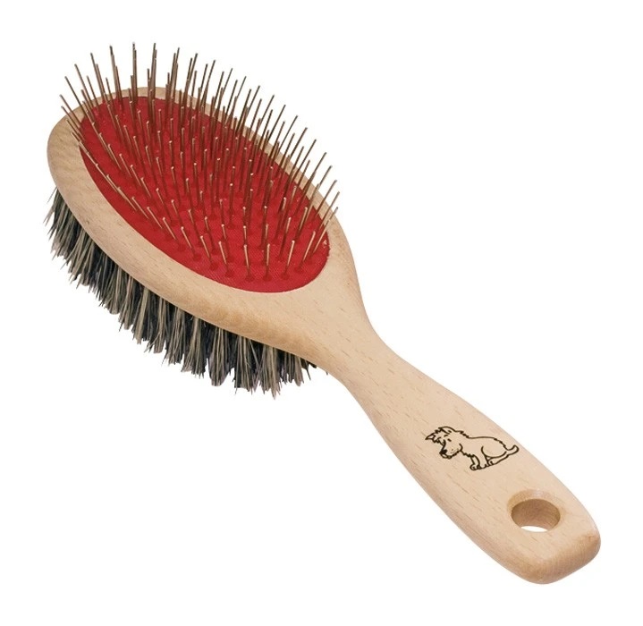 Redecker Wooden Dog Brush With Handle & 2 Sides 4 Redecker Wooden Dog Brush With Handle & 2 Sides