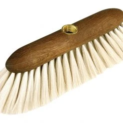Redecker Oiled Oakwood Broom Head With Goat Hair Bristle For Threaded Handle