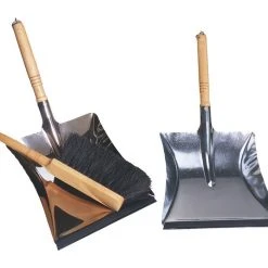 Redecker Zinc Coated Steel Dust Pan With Handle & Strap